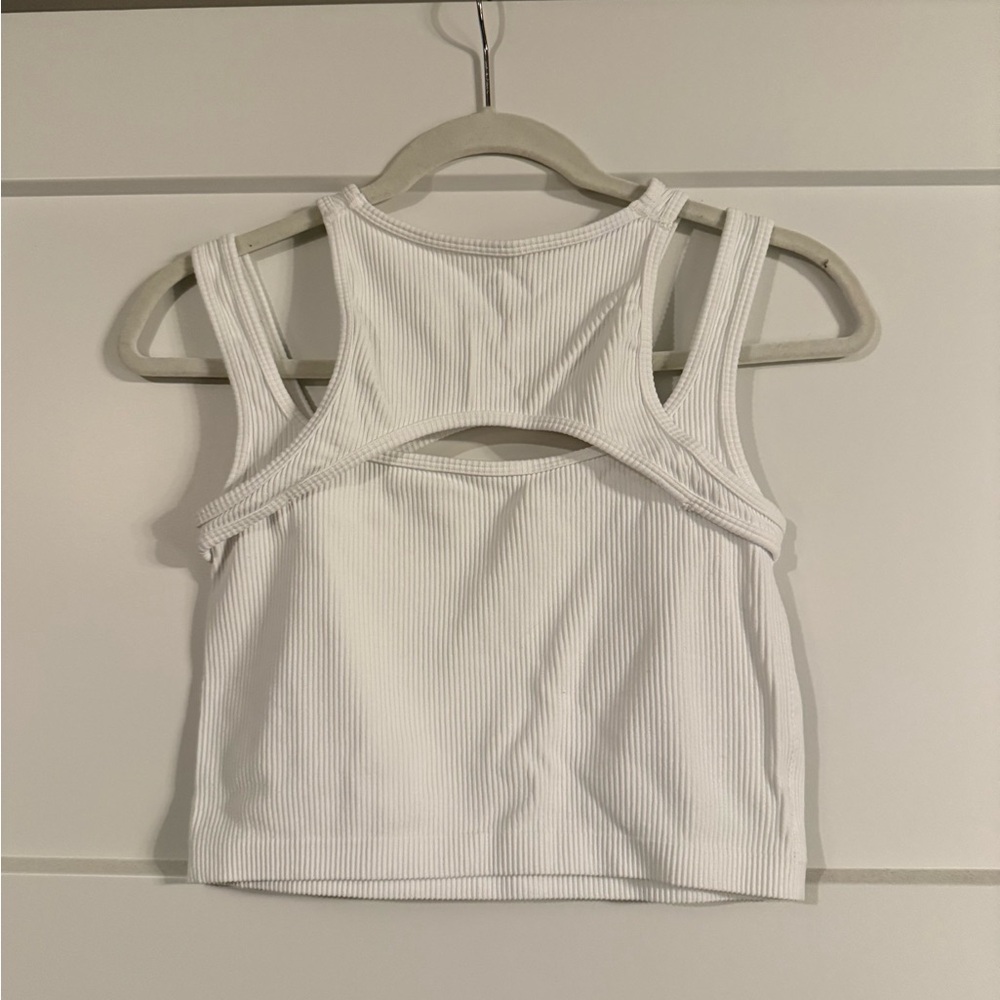 Garage White Ribbed Tank Top - Picture 2 of 3